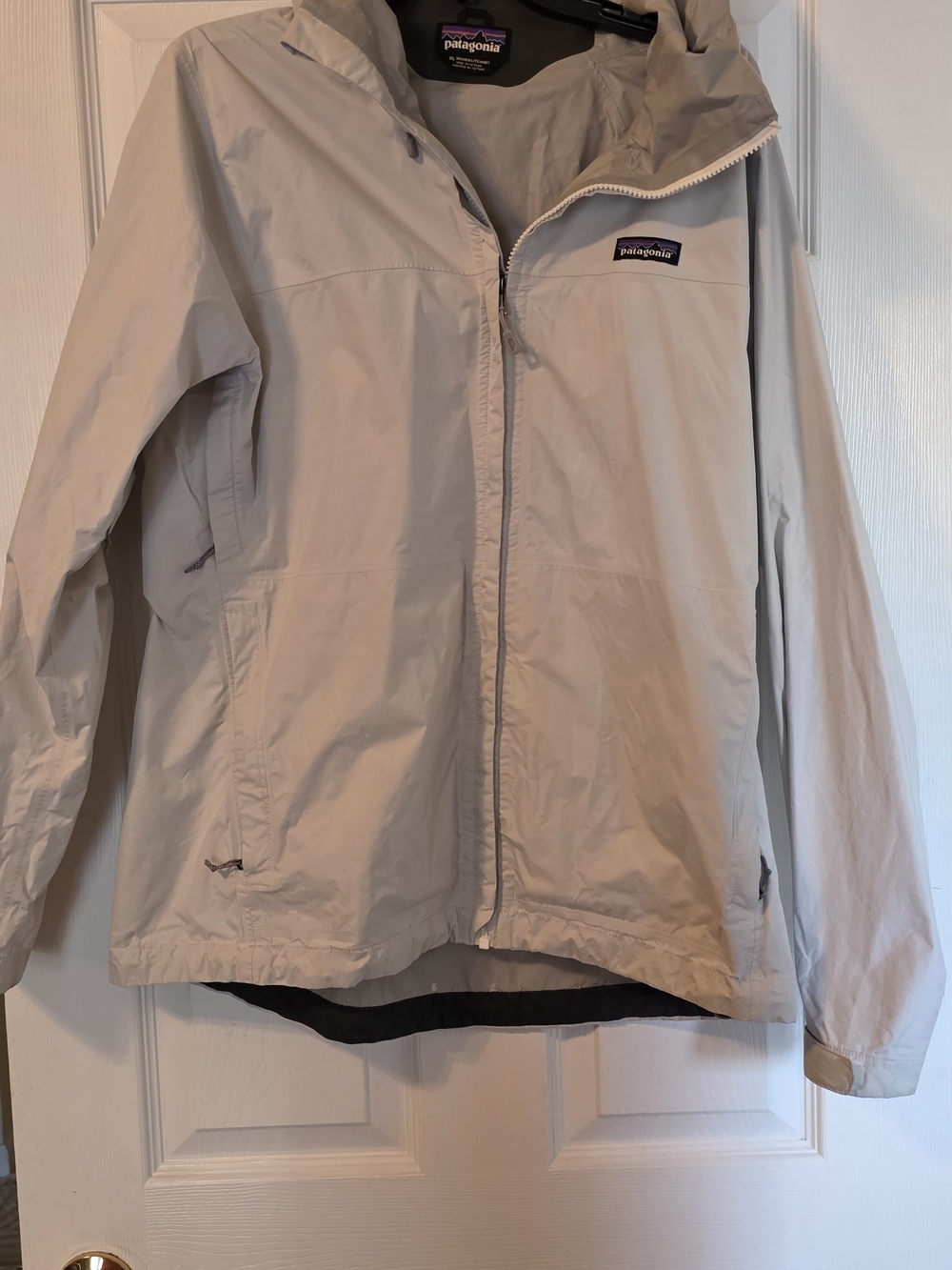Patagonia Womens Rain Jacket Grey/white XL - Picture 2 of 8